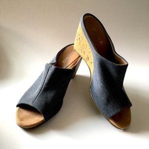 Aerosoles Chambray Brochure Denim + Cork Wedge